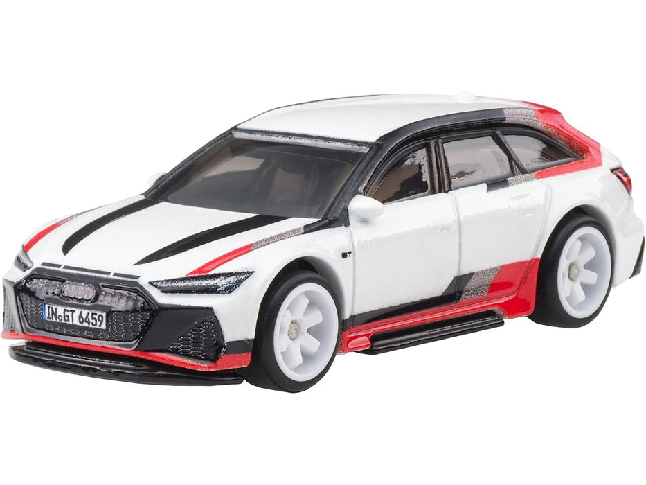 Audi RS 6 Avant White with Stripes "Fast Wagons" Series Diecast Model Car by Hot Wheels