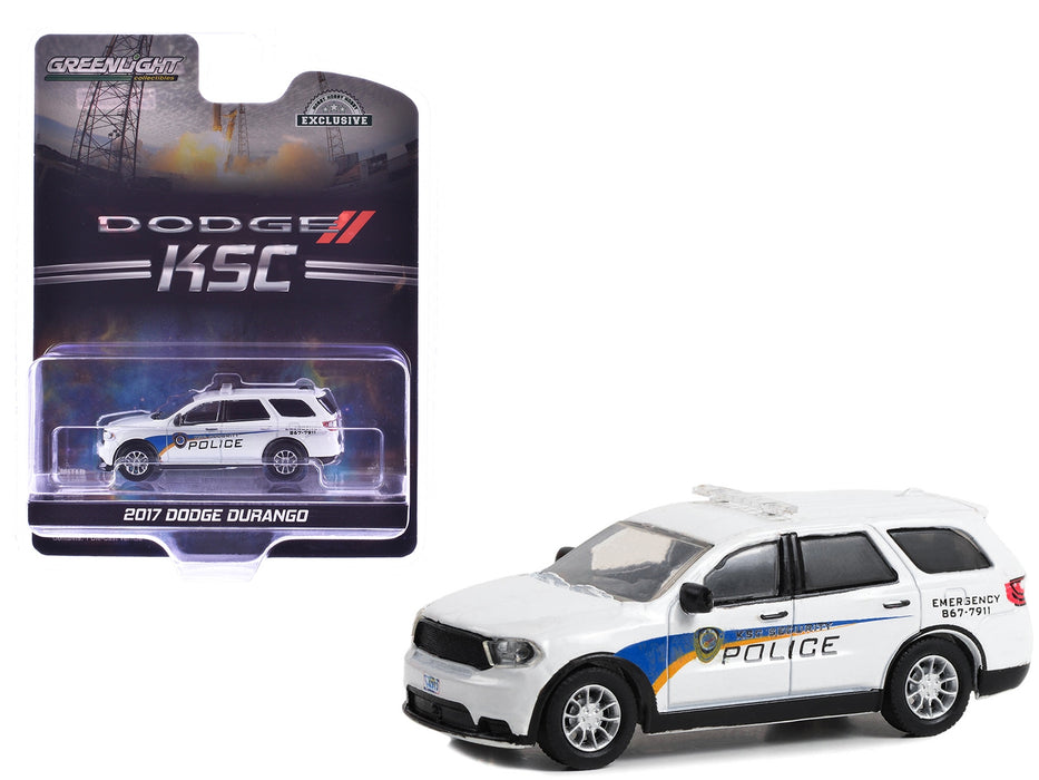 2017 Dodge Durango "Kennedy Space Center (KSC) Security Police Traffic Enforcement" White with Graphics "Hobby Exclusive" Series 1/64 Diecast Model Car by Greenlight - Miniature Motors