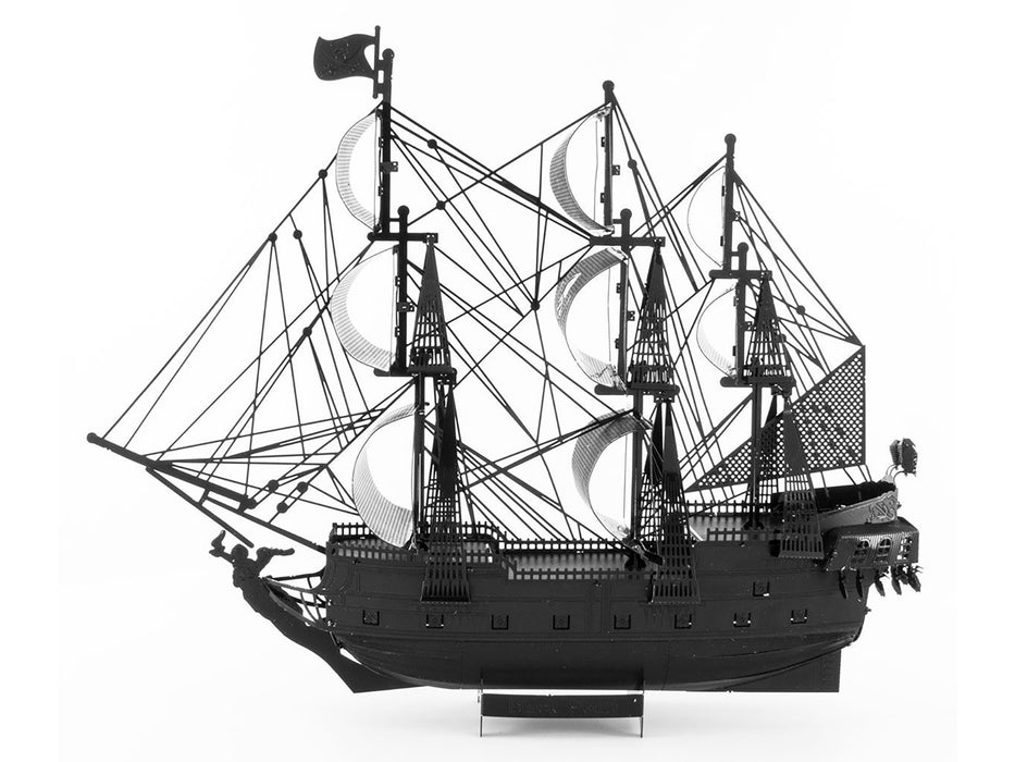 Model Kit Black Pearl Ship Black Version (Moderate Difficulty) Steel Model by Metal Earth