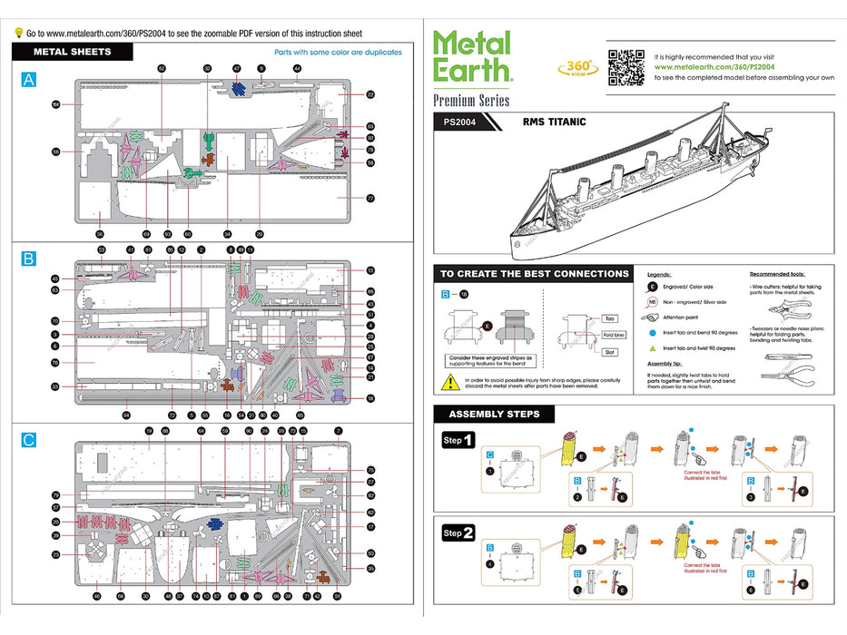 Model Kit RMS Titanic Ship (Moderate Difficulty) Steel Model by Metal Earth