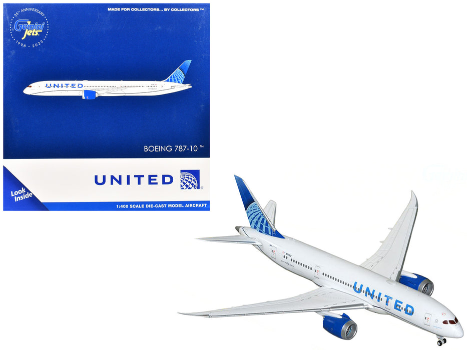 Boeing 787-8 Commercial Aircraft "United Airlines" (N26902) White with Blue Tail 1/400 Diecast Model Airplane by GeminiJets