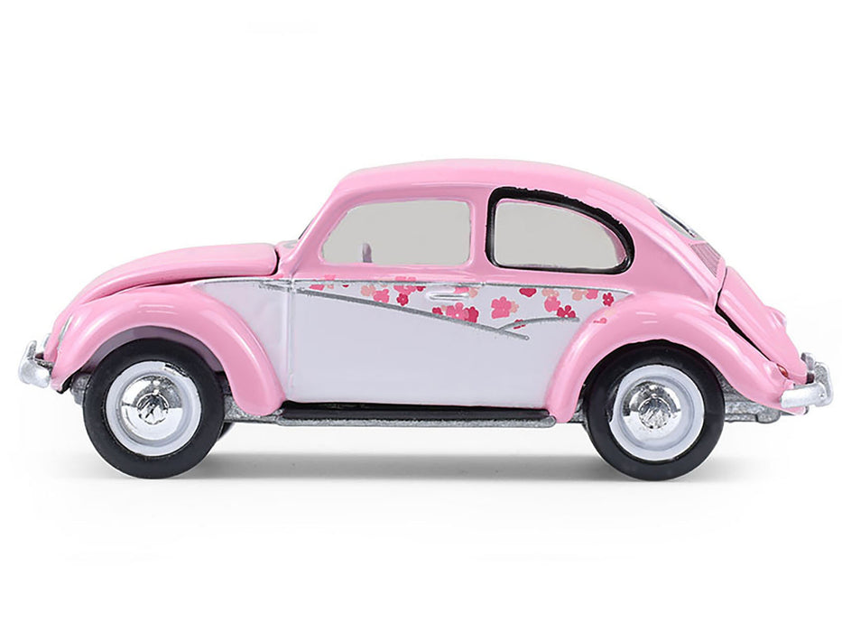 1950 Volkswagen Beetle "Botanical Beetle" Pink and White with Graphics "Club Vee-Dub" Series 21 1/64 Diecast Model Car by Greenlight
