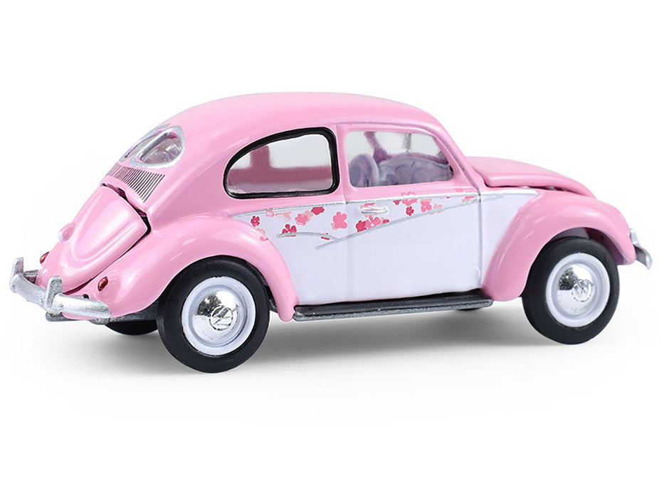 1950 Volkswagen Beetle "Botanical Beetle" Pink and White with Graphics "Club Vee-Dub" Series 21 1/64 Diecast Model Car by Greenlight