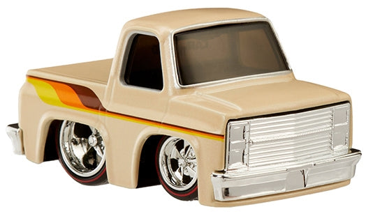 1987 Chevrolet C10 Pickup Truck Beige with Stripes "Customs" Series 3 Diecast Model Car by CarTuned