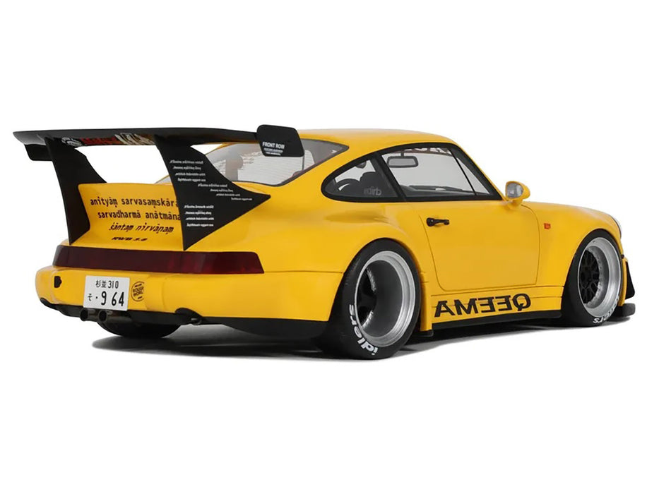 2024 Porsche 911 (964) RWB "Qeema" Yellow 1/18 Model Car by GT Spirit