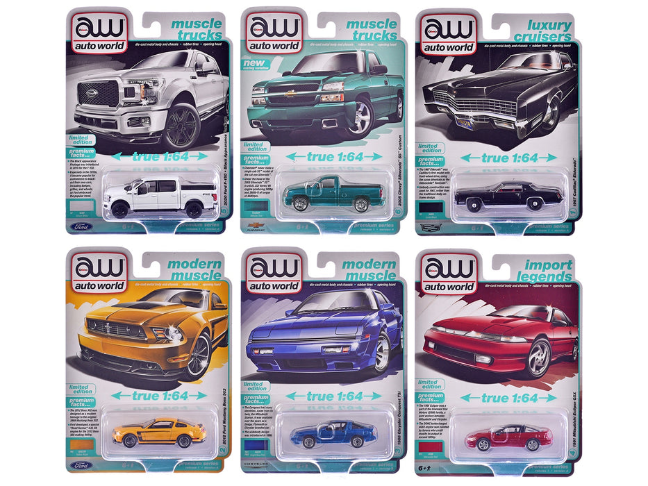 Auto World Premium 2025 Release 1 Set A of 6 pieces 1/64 Diecast Model Cars by Auto World