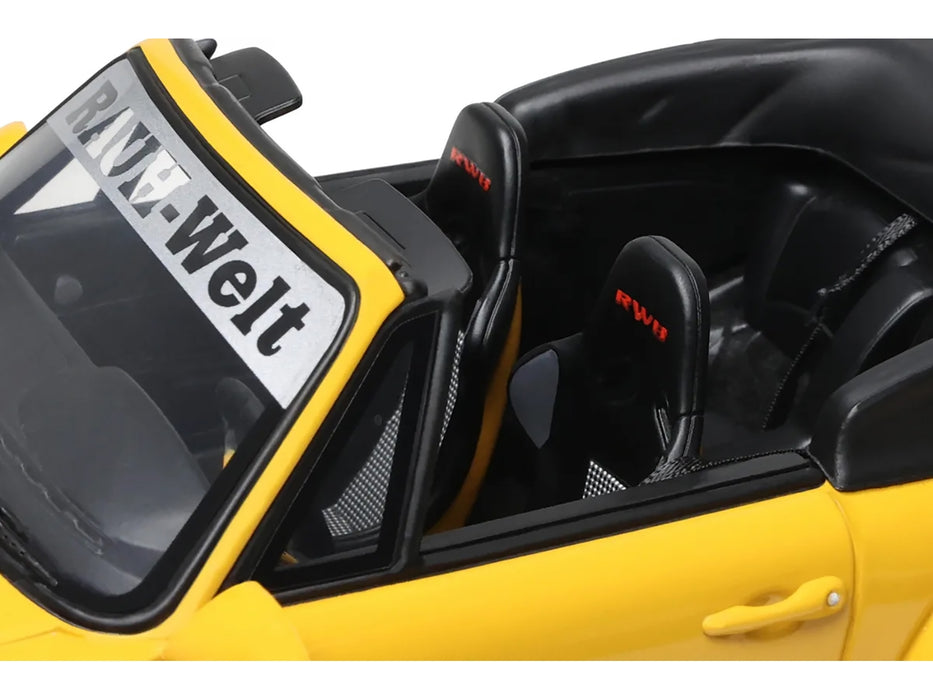 2023 Porsche 911 RWB Body Kit Yellow with Black Stripes 1/18 Model Car by GT Spirit