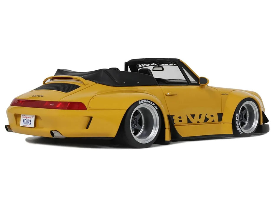 2023 Porsche 911 RWB Body Kit Yellow with Black Stripes 1/18 Model Car by GT Spirit