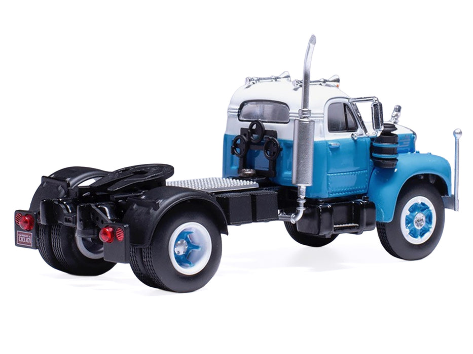 1953 Mack B 61 Truck Tractor Blue and White 1/64 Diecast Model by IXO Models