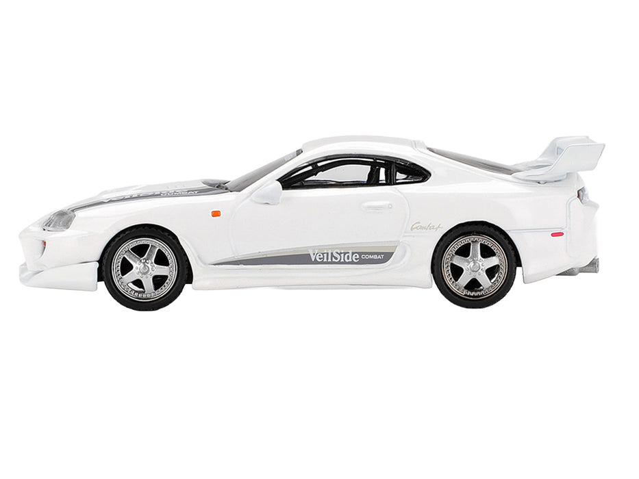 Toyota Supra "VeilSide Combat V-I" White Limited Edition 1/64 Die Cast Model Car by Mini GT
