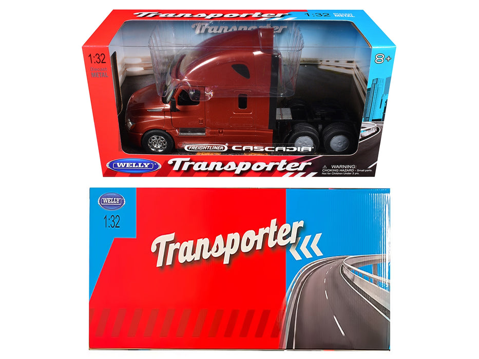 Freightliner Cascadia Truck Copper Metallic "Transporter" Series 1/32 Diecast Model by Welly