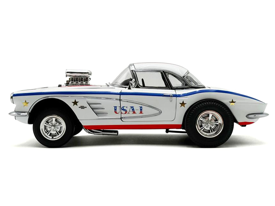 1961 Chevrolet Corvette Grand Sport Gasser "USA-1" White with Blue and Red Stripes Limited Edition to 362 pieces Worldwide 1/18 Diecast Model Car by ACME
