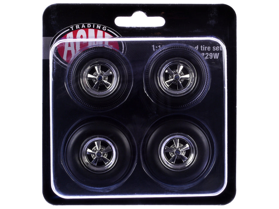 "Cragar" Wheel and Tire Set of 4 pieces from "1970 Pontiac GTO Ram Air IV" for 1/18 Scale Models by Acme