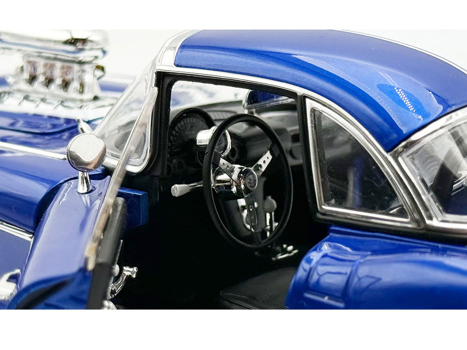 1961 Chevrolet Corvette Grand Sport Gasser Admiral Blue Metallic with White Stripe Limited Edition to 204 pieces Worldwide 1/18 Diecast Model Car by ACME