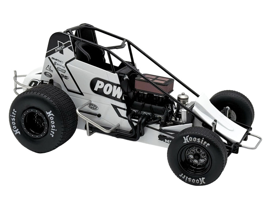 Winged Sprint Car #87 Aaron Reutzel "Power Plus" White (2026) 1/18 Diecast Model Car by ACME