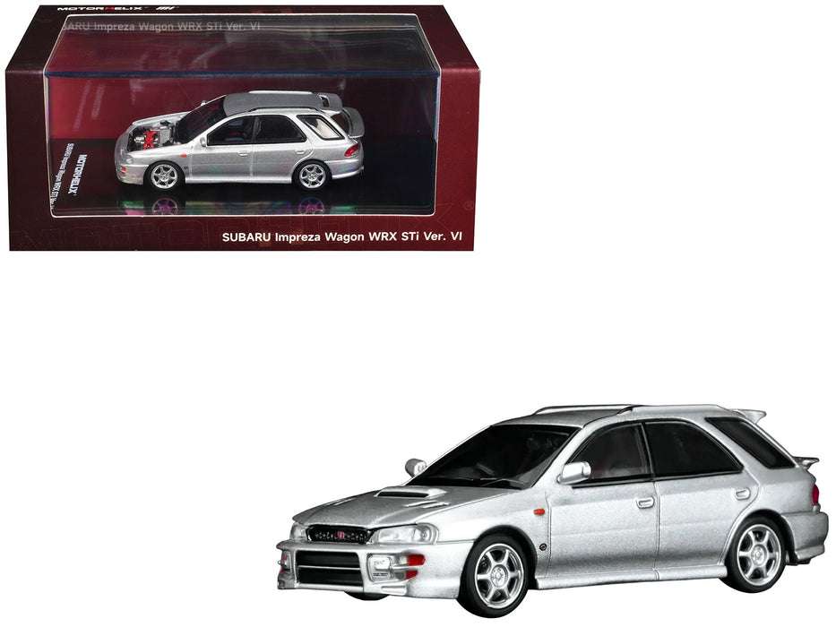 Subaru Impreza WRX STi Wagon Version VI RHD (Right Hand Drive) Arctic Silver Metallic 1/64 Diecast Model Car by MotorHelix