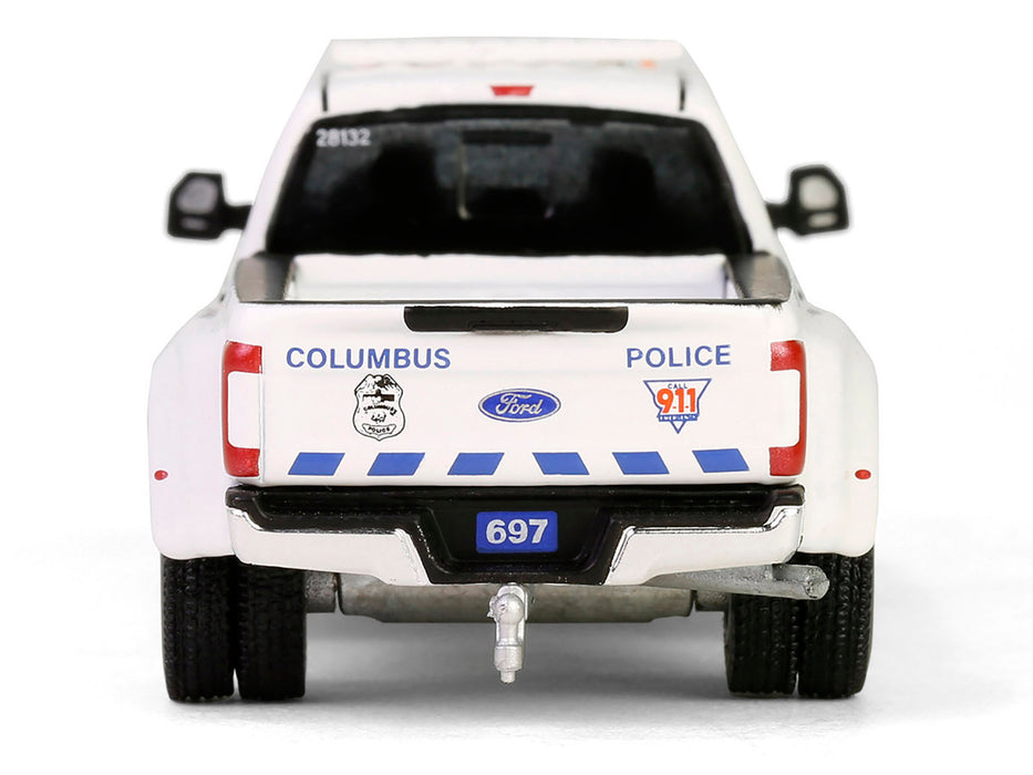 2019 Ford F-350 XL Dually Pickup Truck "Columbus Division of Police Mounted Unit Columbus OH" White "Dually Drivers" Series 15 1/64 Diecast Model Car by Greenlight