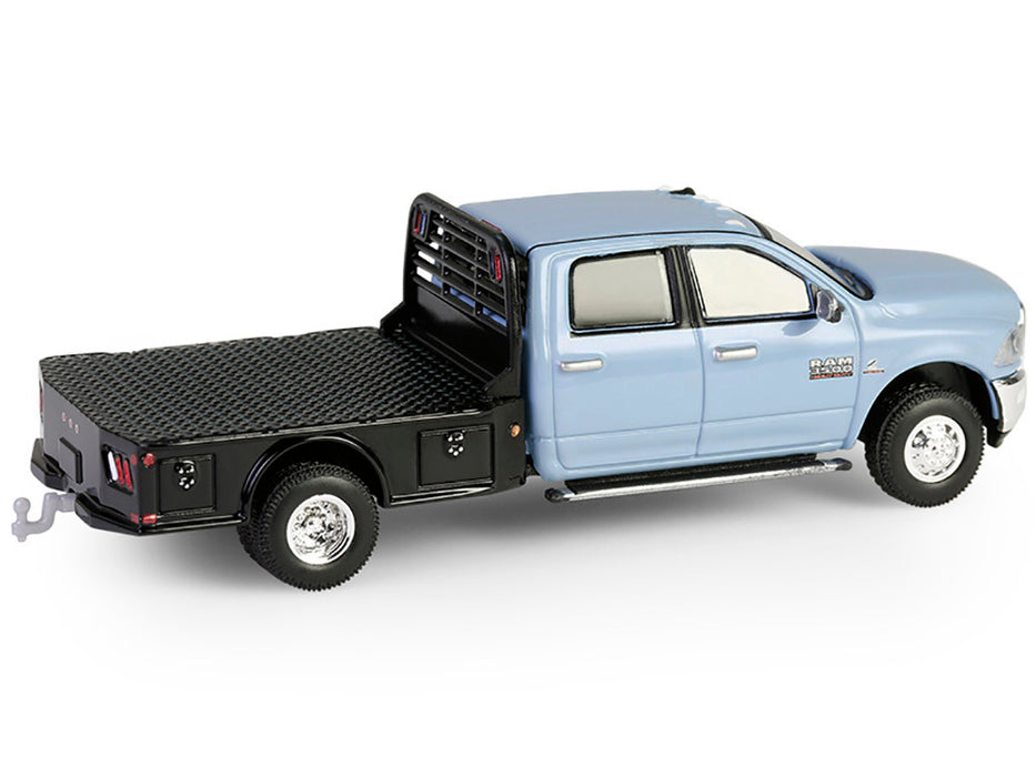 2018 Ram 3500 Dually Flatbed Truck Robin's Egg Blue "Dually Drivers" Series 16 1/64 Diecast Model Car by Greenlight