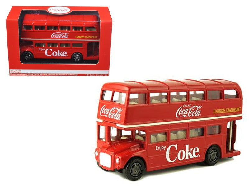 1960 Routemaster London Double Decker Bus Red "Coca-Cola" 1/64 Diecast Model by Motorcity Classics - Miniature Motors