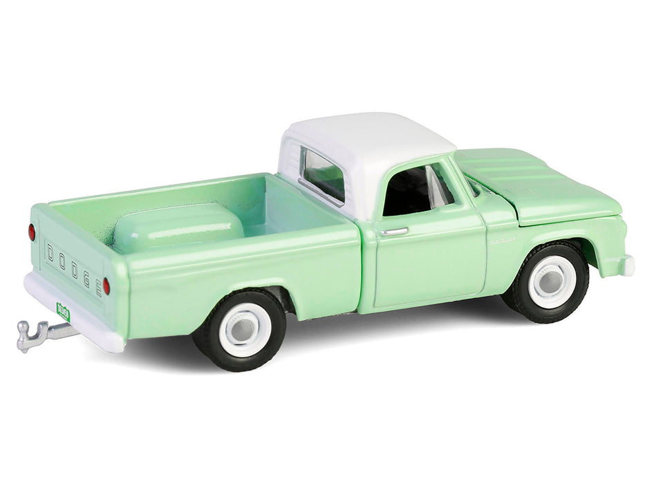 1964 Dodge D-200 Sweptline Pickup Truck Turf Green with White Top "Down on the Farm" Series 10 1/64 Diecast Model by Greenlight