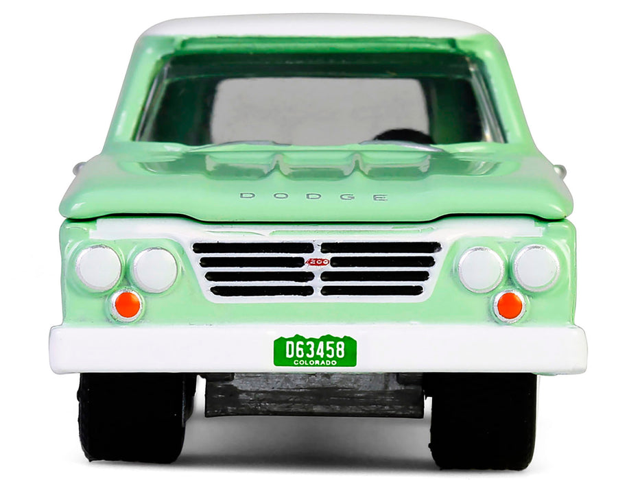 1964 Dodge D-200 Sweptline Pickup Truck Turf Green with White Top "Down on the Farm" Series 10 1/64 Diecast Model by Greenlight