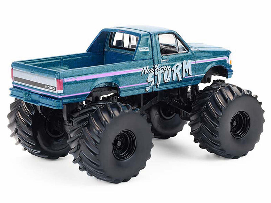 1993 Ford F-250 Monster Truck "Northern Storm" Teal Metallic "Kings of Crunch" Series 16 1/64 Diecast Model Car by Greenlight