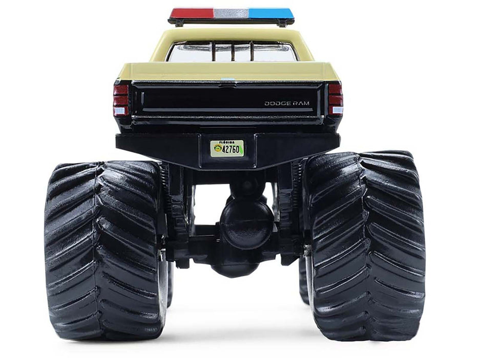 1983 Dodge Ram W350 Monster Truck "Florida Highway Patrol" Black with Cream Top and Stripes "Kings of Crunch - Hot Pursuit" Special Edition 1/64 Diecast Model Car by Greenlight