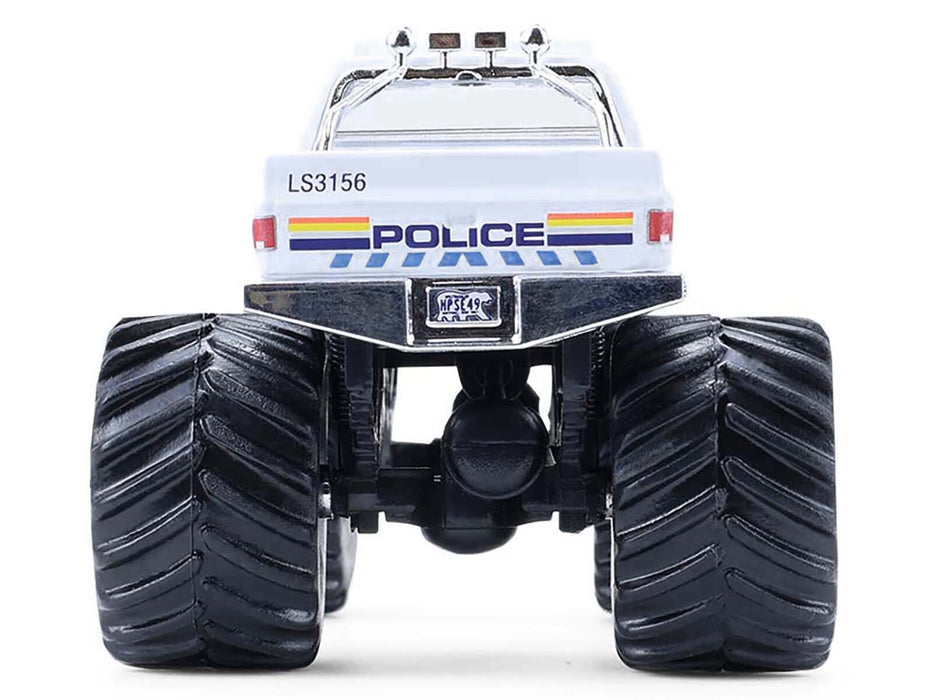 1986 Chevrolet Silverado Monster Truck "Royal Canadian Mounted Police" White with Stripes "Kings of Crunch - Hot Pursuit" Special Edition 1/64 Diecast Model Car by Greenlight