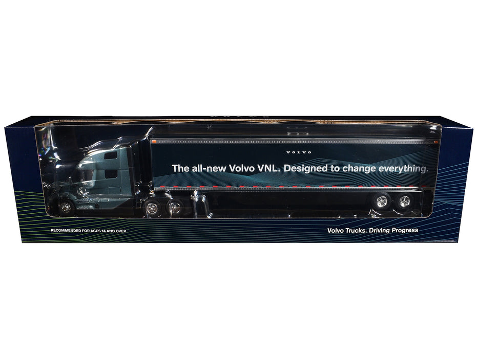 Volvo VNL 860 High-Roof Sleeper and 53' Trailer with Skirts Coastal Mist Gray Metallic 1/50 Diecast Model by First Gear