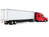 Volvo VNL 860 High-Roof Sleeper and 53' Trailer with Skirts Red with White Trailer 1/50 Diecast Model by First Gear