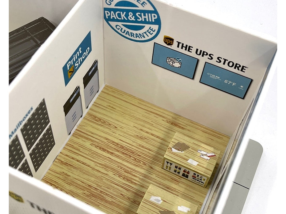 The UPS Store Diorama "Mechanic's Corner" for 1/64 Scale Models by Greenlight - Miniature Motors