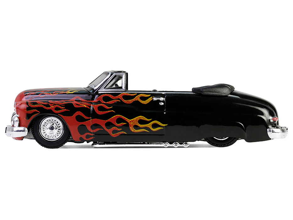1950 Mercury Eight Convertible Lowrider Black with Flames "Menacing Monica" "Garbage Pail Kids" Series 7 1/64 Diecast Model Car by Greenlight