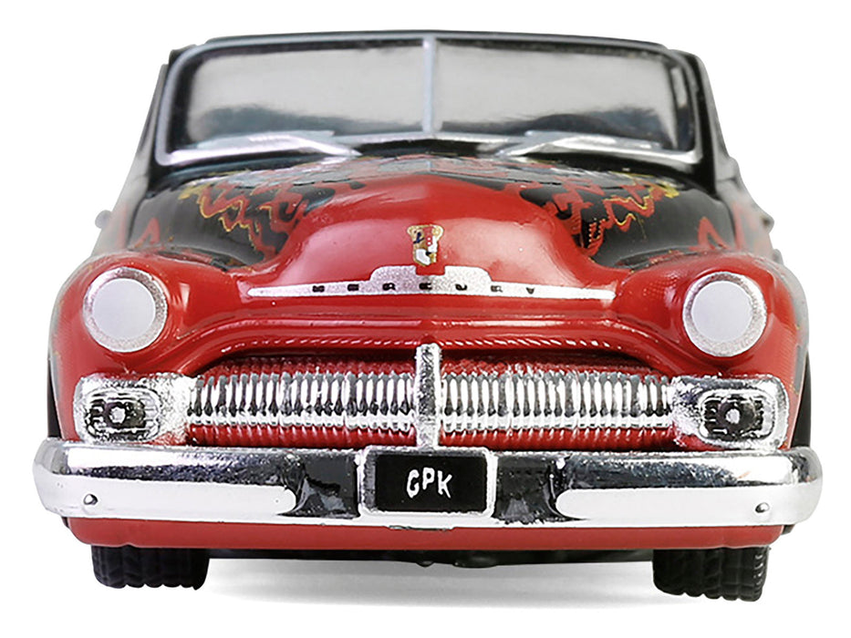 1950 Mercury Eight Convertible Lowrider Black with Flames "Menacing Monica" "Garbage Pail Kids" Series 7 1/64 Diecast Model Car by Greenlight