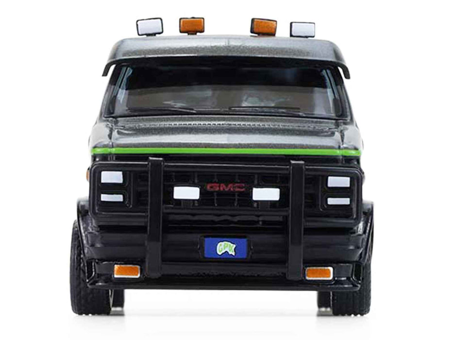 1983 GMC Vandura Van Gray Metallic and Black with Green Slime Graphics "Petey Da Fool" "Garbage Pail Kids" Series 8 1/64 Diecast Model Car by Greenlight