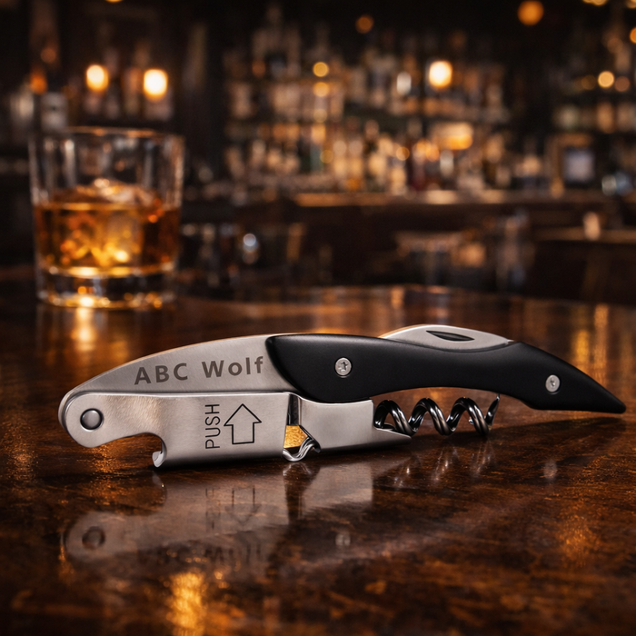 ABC WOLF PROFESSIONAL SERVER TOOLS – WINE OPENER & SERVER BOOK – MULTIPLE COLORS & STYLES