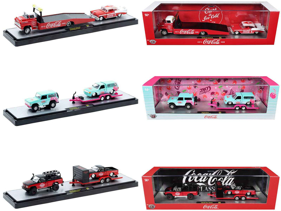 Auto Haulers "Coca-Cola" Set of 3 pieces Release S03 Limited Edition to 4800 pieces Worldwide 1/64 Diecast Model by M2 Machines