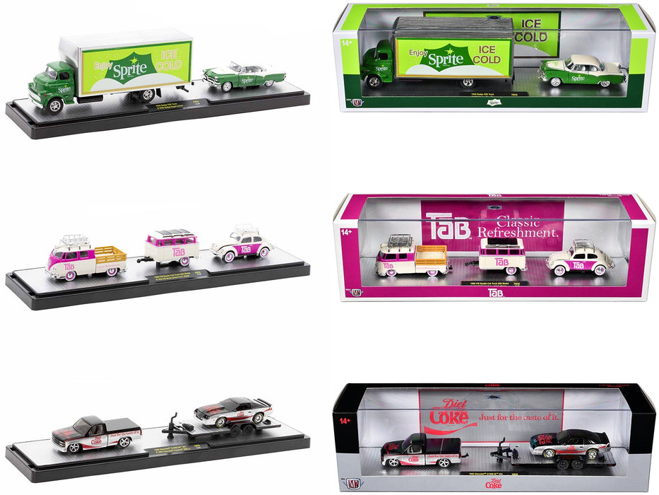 Auto Haulers "Soda" Set of 3 pieces Release 26 Limited Edition to 9600 pieces Worldwide 1/64 Diecast Models by M2 Machines - Miniature Motors