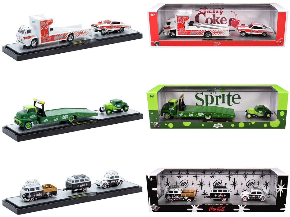 Auto Haulers "Soda" Set of 3 pieces Release 36 Limited Edition to 8000 pieces Worldwide 1/64 Diecast Models by M2 Machines - Miniature Motors