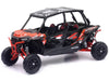 Polaris RZR XP 4 Turbo EPS Sport UTV Spectra Orange with Graphics and Black Top 1/18 Diecast Model by New Ray - Miniature Motors