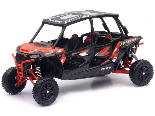 Polaris RZR XP 4 Turbo EPS Sport UTV Spectra Orange with Graphics and Black Top 1/18 Diecast Model by New Ray - Miniature Motors
