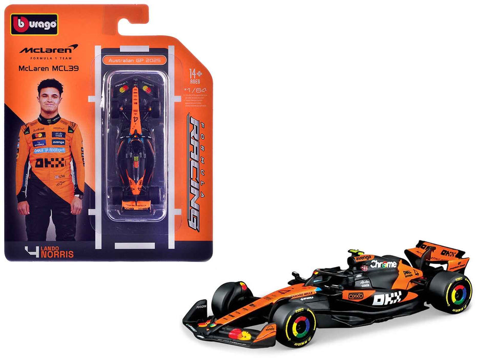 McLaren MCL39 #4 Lando Norris Winner Formula One F1 "Australian GP" (2025) "Formula Racing" Series 1/64 Diecast Model Car by Bburago