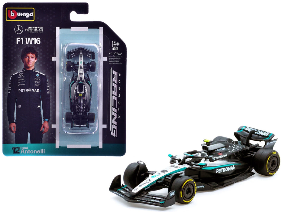 Mercedes AMG F1 W16 E Performance #12 Kimi Antonelli Formula One F1 World Championship (2025) "Formula Racing" Series 1/64 Diecast Model Car by Bburago