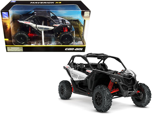 CAN-AM Maverick X3 ATV Hyper Silver and Red 1/18 Diecast Model by New Ray - Miniature Motors