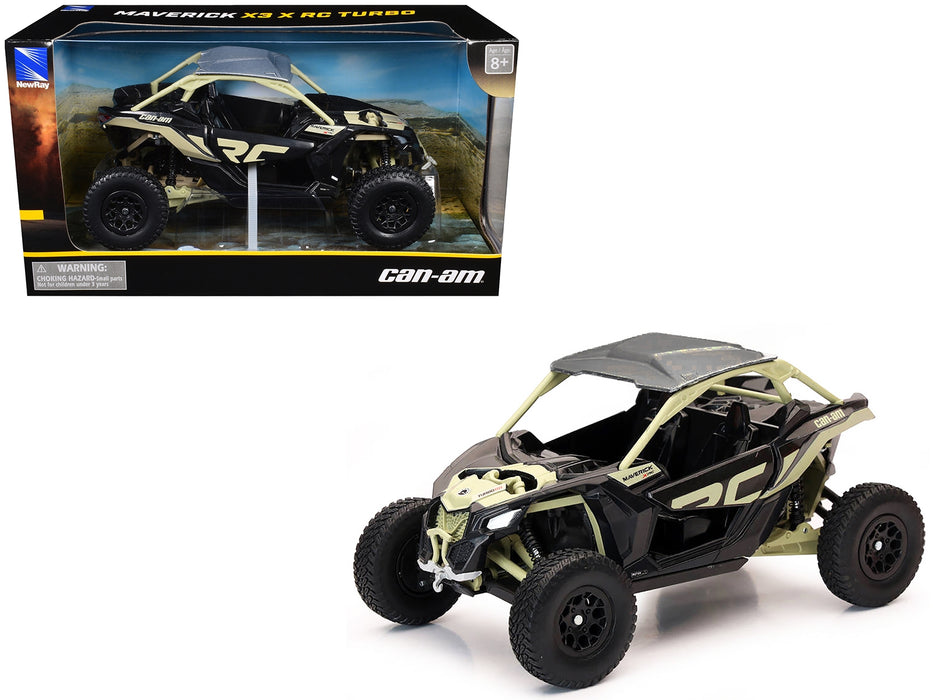 Can-Am Maverick X3 XRC Turbo ATV Tan and Black with Silver Top cast 1/18 Diecast Model by New Ray - Miniature Motors