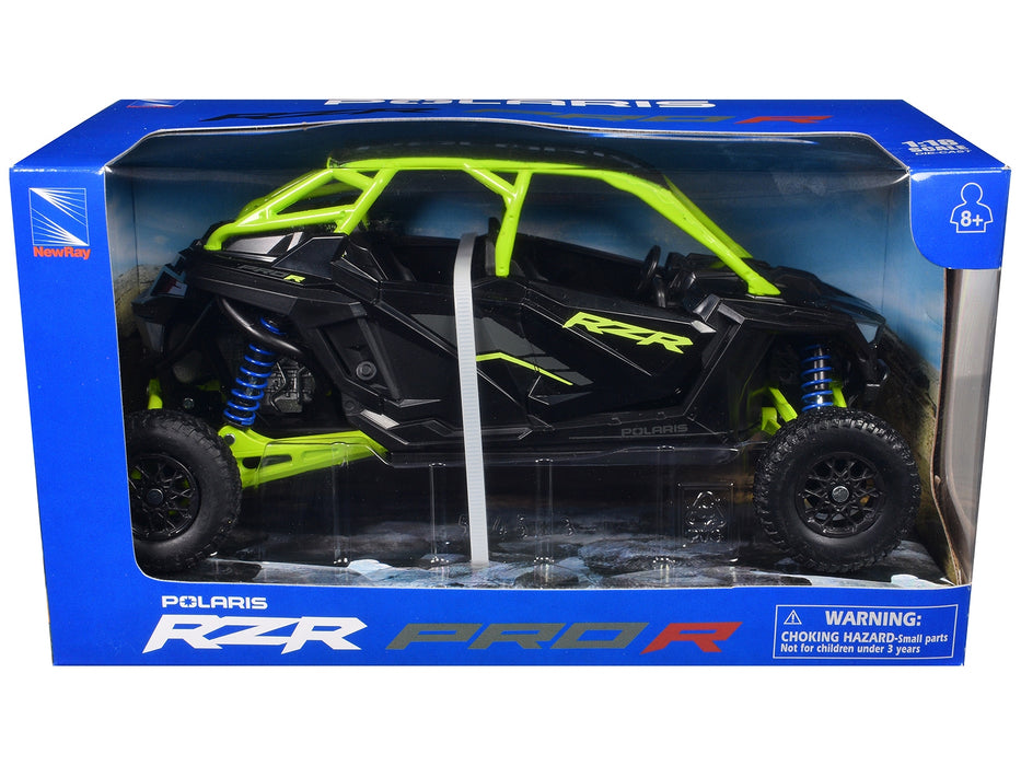 Polaris RZR Pro R UTV Black and Lime Green 1/18 Diecast Model by New Ray - Miniature Motors
