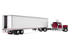 Peterbilt 589 with 58" Flat Top Sleeper and 53' Utility Trailer Legendary Red with Black Top 1/64 Diecast Model by DCP/First Gear