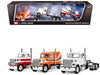 Ford LTL 9000 Trio Set (Two Day Cabs and One 60" Flat Top Sleeper) 1/64 Diecast Model by DCP/First Gear