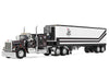 Kenworth W900A with 60" Flat Top Sleeper and 40' Vintage Trailer with Reefer "Dick Simon Trucking" Black with Graphics 1/64 Diecast Model by DCP/First Gear