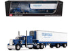 Peterbilt 351 with 63" Flat Top Sleeper and 40' Vintage Trailer with Reefer "Western Distributing" Blue Metallic and White 1/64 Diecast Model by DCP/First Gear