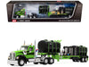 Kenworth W900 Day Cab with Demco 42' Liquid Fertilizer Tender Trailer Green and Black 1/64 Diecast Model by DCP/First Gear